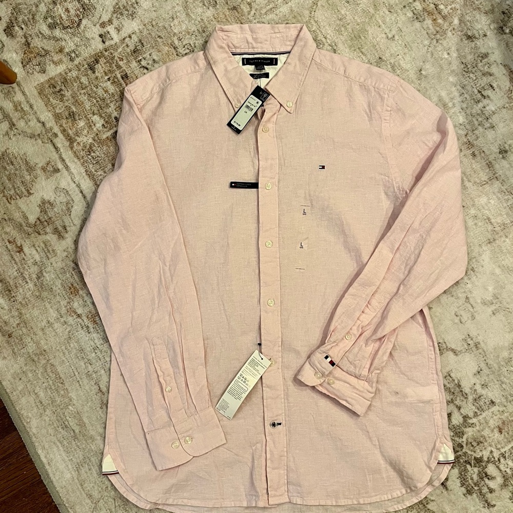 Tommy Hilfiger Men’s Light Pink Button-Down Shirt